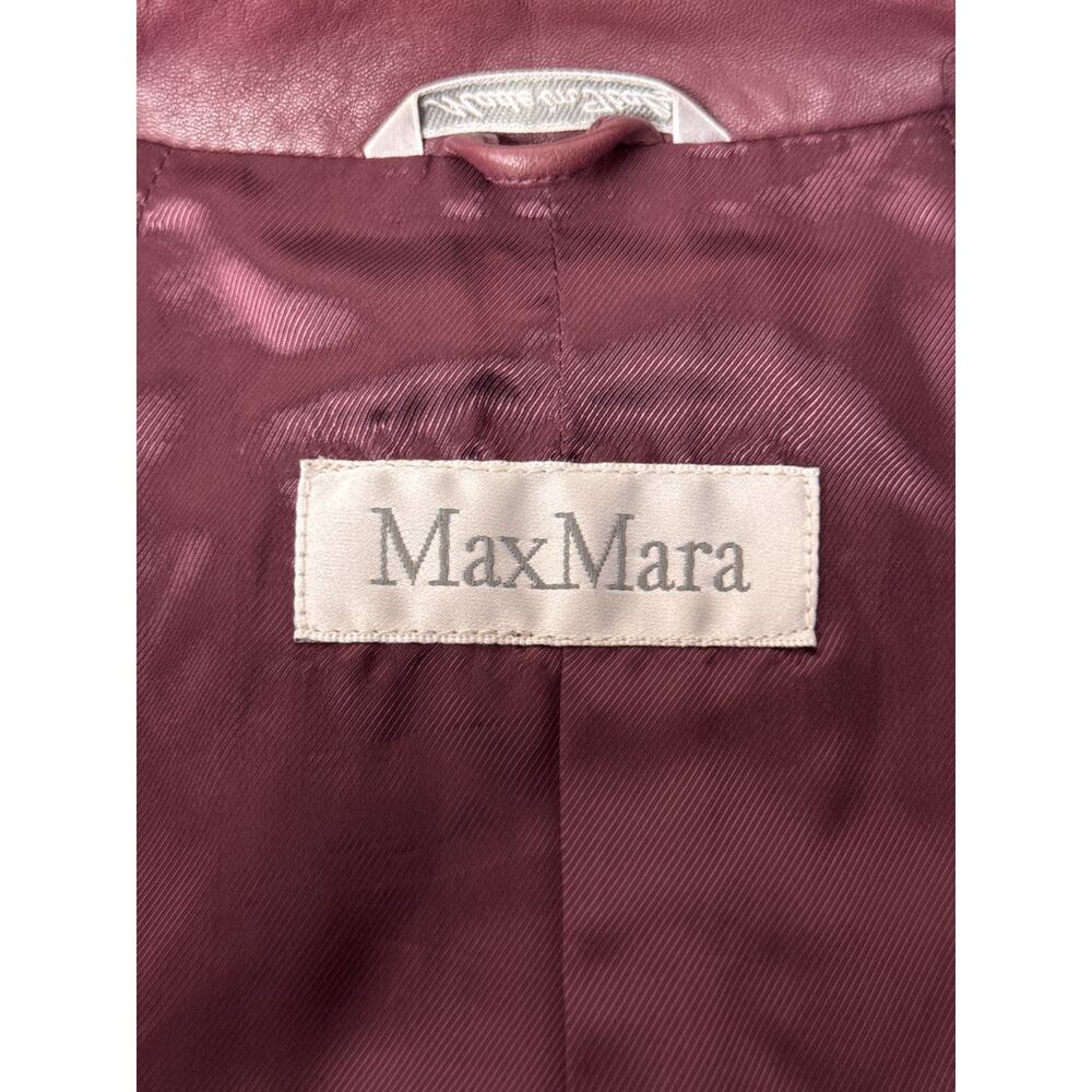 MaxMara Plum Leather Jacket - Picture 7 of 10